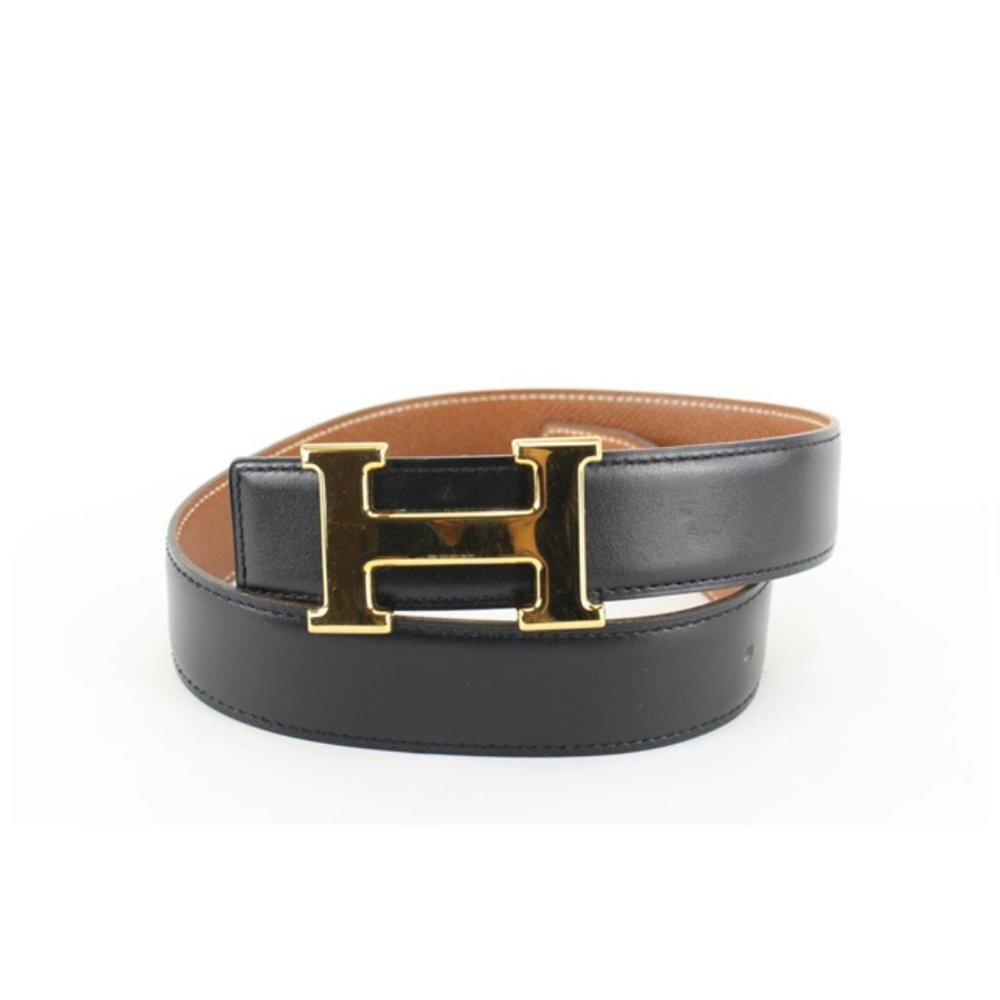 Hermès 32mm Black x Brown Reversible H Logo Belt Kit 97he719s